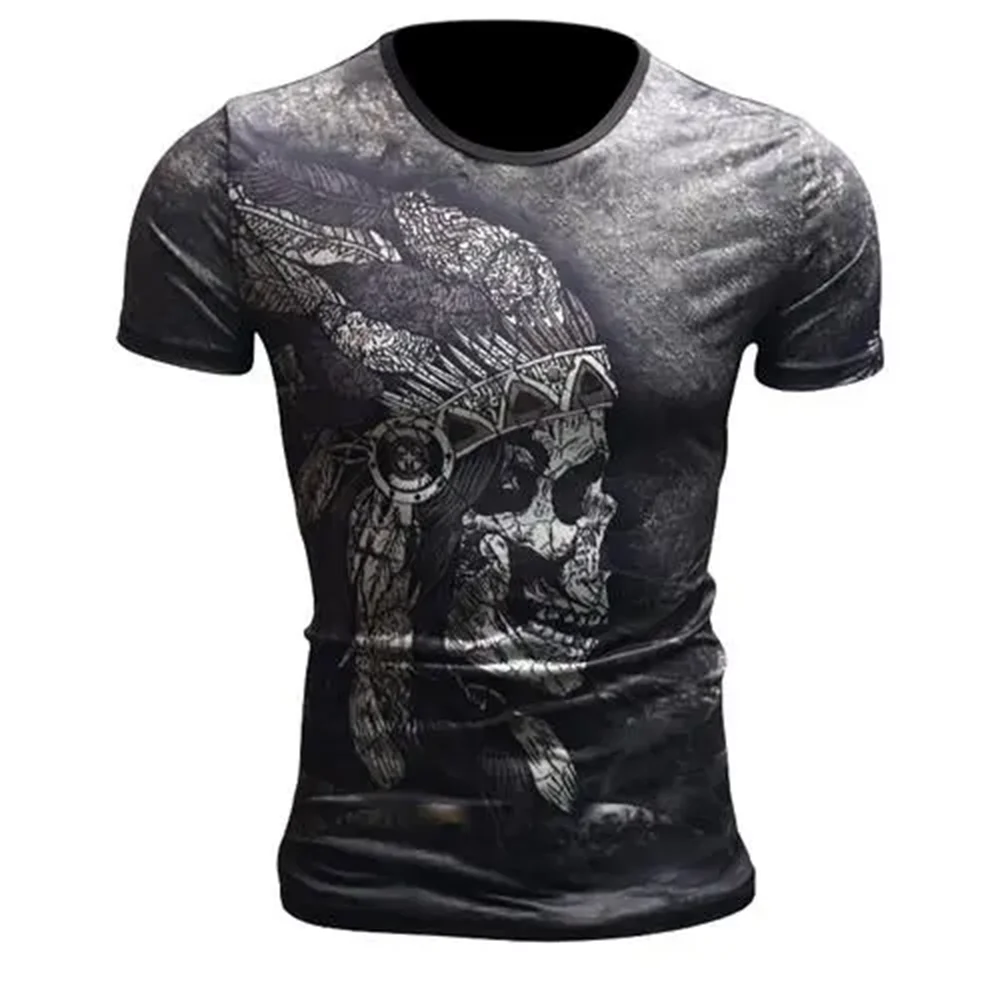 

Vintage Horror Men's Skull T Shirt 3d Printed Skull T-shirts For Men Fashion Short Sleeve Oversized Tops Tee Shirt Men Camiseta