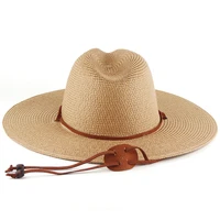 straw hats for women western cowboy sun hat with wind lanyard wide brim beach panama fishing fisherman cap men hat dropshipping