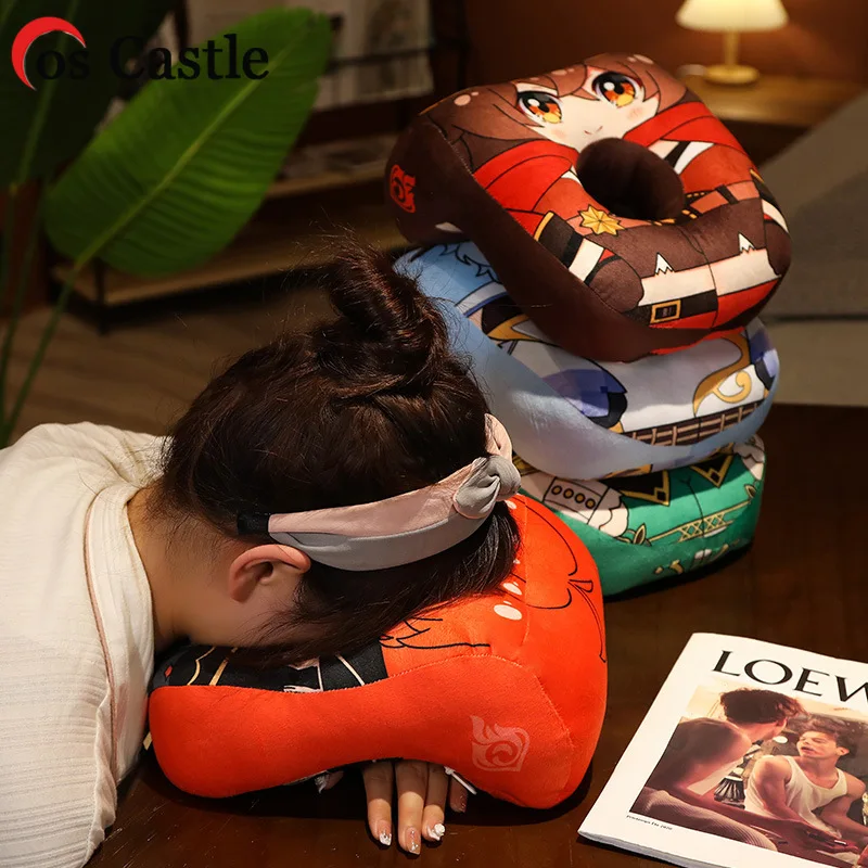 

Плюшевая подушка для куклы Cos Castle ИЗ аниме «Genshin Impact», Zhongli, Венти, Барбара ганьу, разбавленная фишл, янтарная офисная Подушка для сна