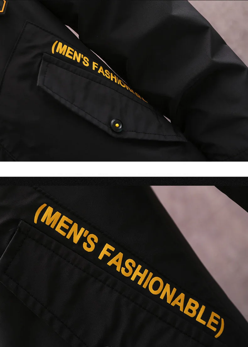 Куртка мужская с капюшоном тонкая ветровка бейсбольная куртка-бомбер