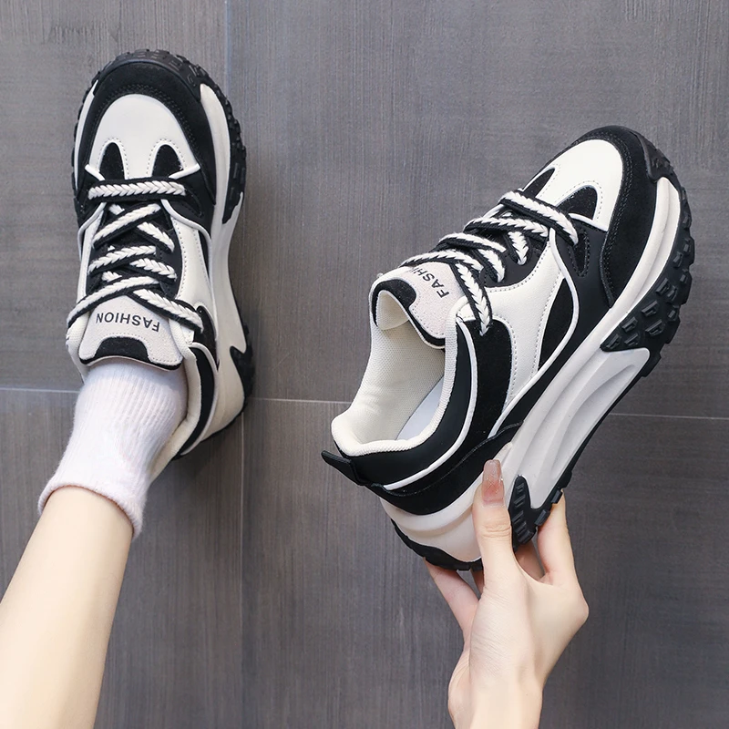 Массивные кроссовки повседневная обувь с вулканизированной подошвой женские