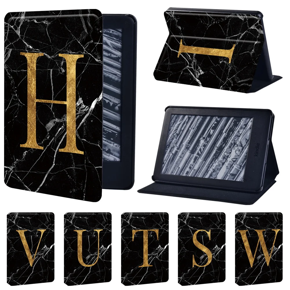 

For Amazon Kindle Paperwhite 1/2/3/4/Kindle 10th Gen 2019/Kindle 8th Gen 2016 Black Marble Series Tablet Cover Case