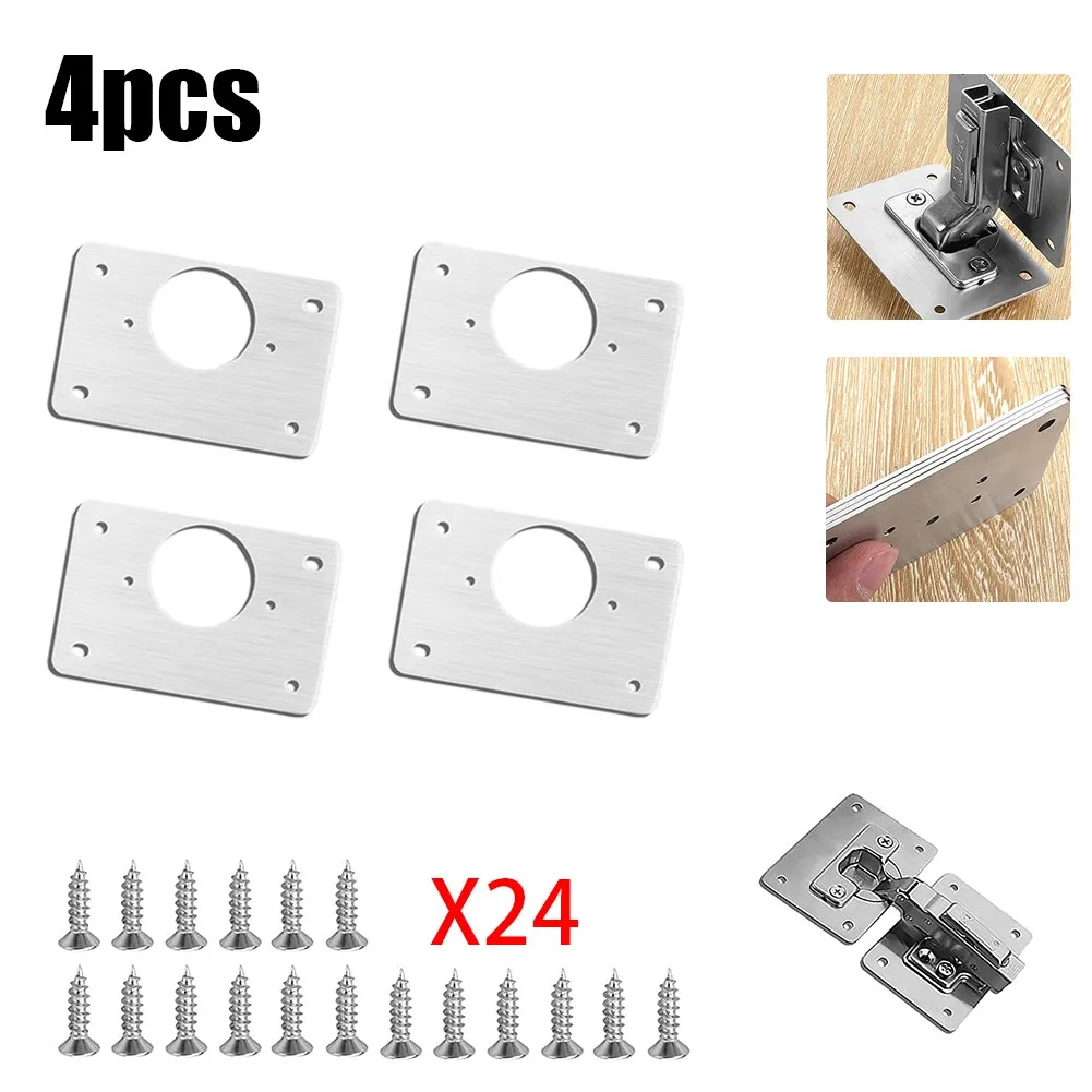 

1 Set Hinge Repair Plate Cabinet Furniture Drawer Table Scharnier Stainless Steel Iron Household Hardware Hinge Fixing Plate