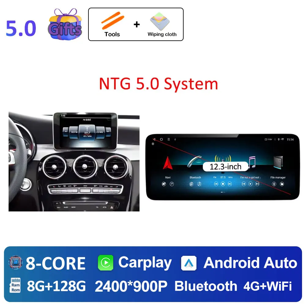 

Интеллектуальная система Android для BENZ C CALSS W205 GLC 2015-2018 Автомобильный видеомультимедийный плеер Carplay GPS-навигация QLED Экран