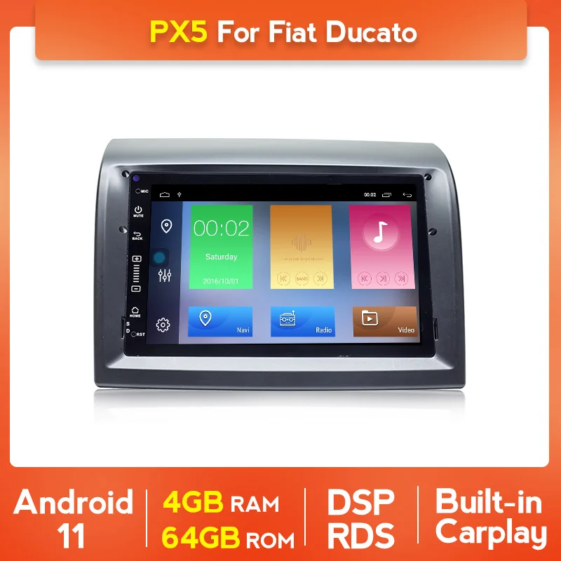 4G+64G Android 11 Автомобильное автомобильное радио для Fiat Ducato 2006-2017 Citroen Jumper Peugeot Boxer BT WIFI DSP RDS FM CD DVD Player
