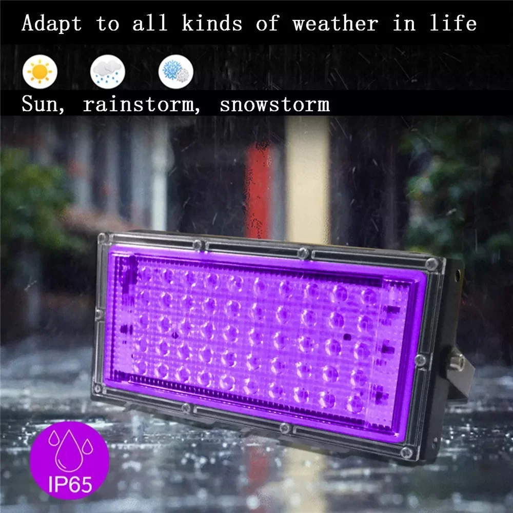 

NEW2023 50W 100W Ultraviolet Floodlight Outdoor IP65 Waterproof UV Black Lights Party LED Spotlights AC110V 220V for Disco Garde