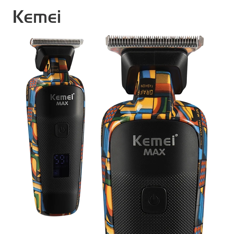 

Kemei 110-240 В профессиональная электрическая машинка для стрижки волос USB быстрая зарядка ЖК-дисплей батарея мощная Беспроводная Машинка для с...