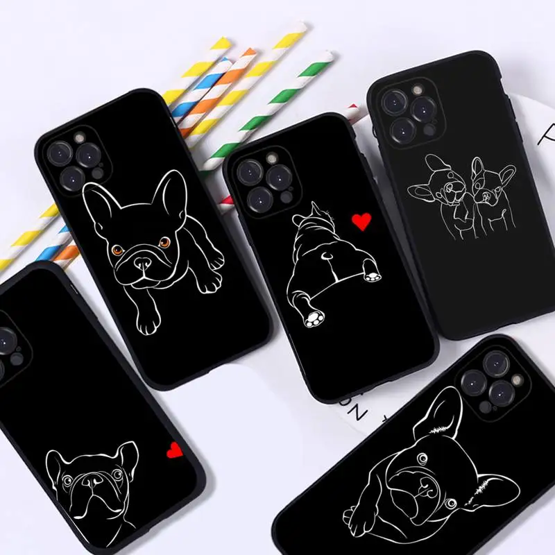 

French Bulldog Phone Case Silicone Soft for iphone 14 13 12 11 Pro Mini XS MAX 8 7 6 Plus X XS XR Cover