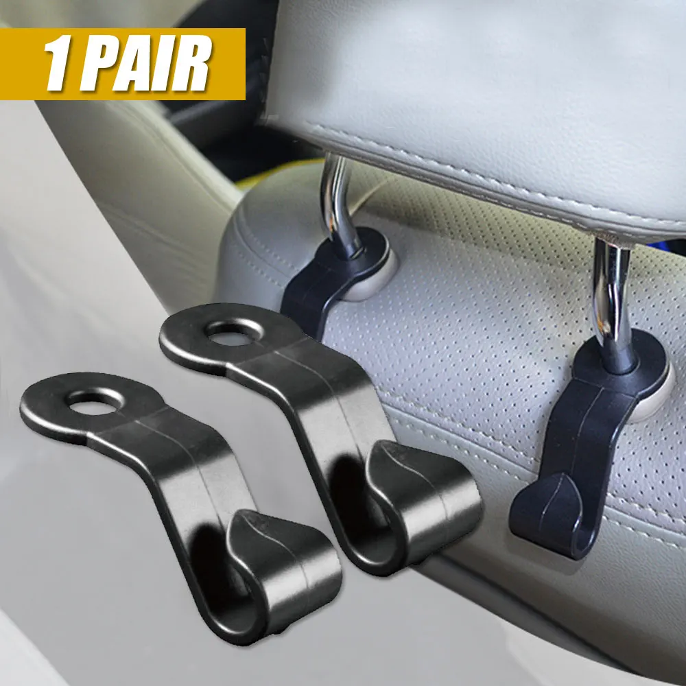 

2pcs Car Seat Headrest Hanger Bag Hook Holder for Bag Purse Cloth Grocery Storage Auto Fastener Clip Storage Gadget