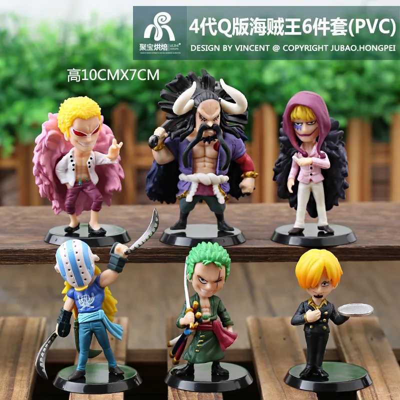 

One Piece Q Version Anime 6Pcs/Set Luffy Roronoa Nami Sabo Zoro PVC Action Figures Children's Collectible Gifts
