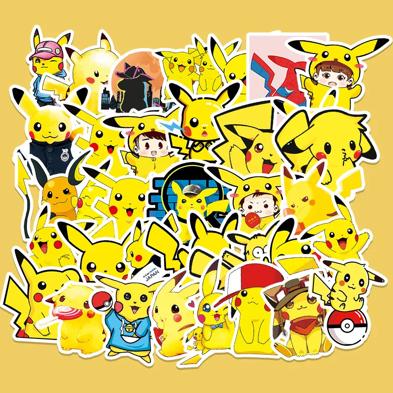 

Pokemon Stickers Anime Stickers 10/30/50/100Pcs Helmet Notebook Mobile Phone Luggage Skateboard Motorcycle Classic Kids Toys