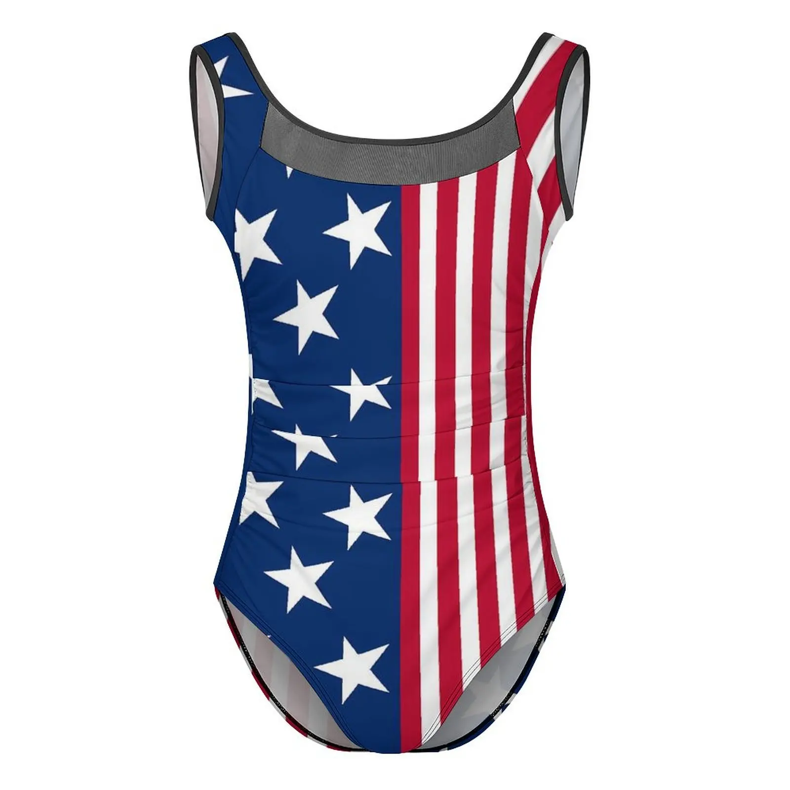 США купальник с принтом флага американские звезды и полосы Купальники цельные