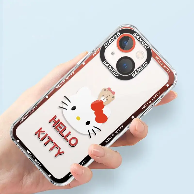 phone case For iPhone 14 13 12 Mini 11 Pro Max 15 8 X XR XS MSX 6 6S 7 SE 15Plus Clear fundas cover Japan Cartoon Kuromi Pochaco
