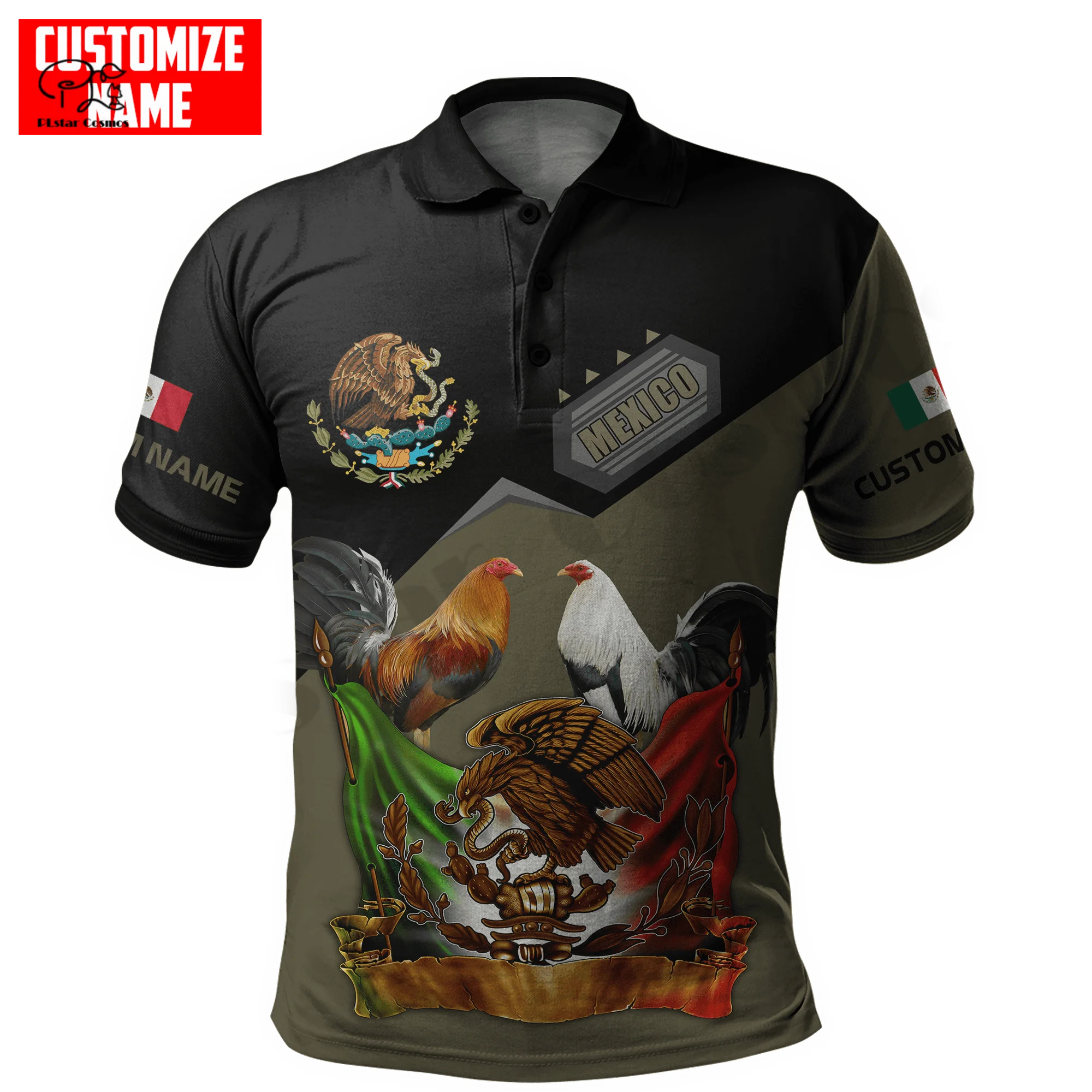 PLstarCosmos 3DPrint Newest Rooster Custom Name Lover Hot Polo Shirt Funny Harajuku Streetwear Sleeveless Tees Fitness Unisex -1