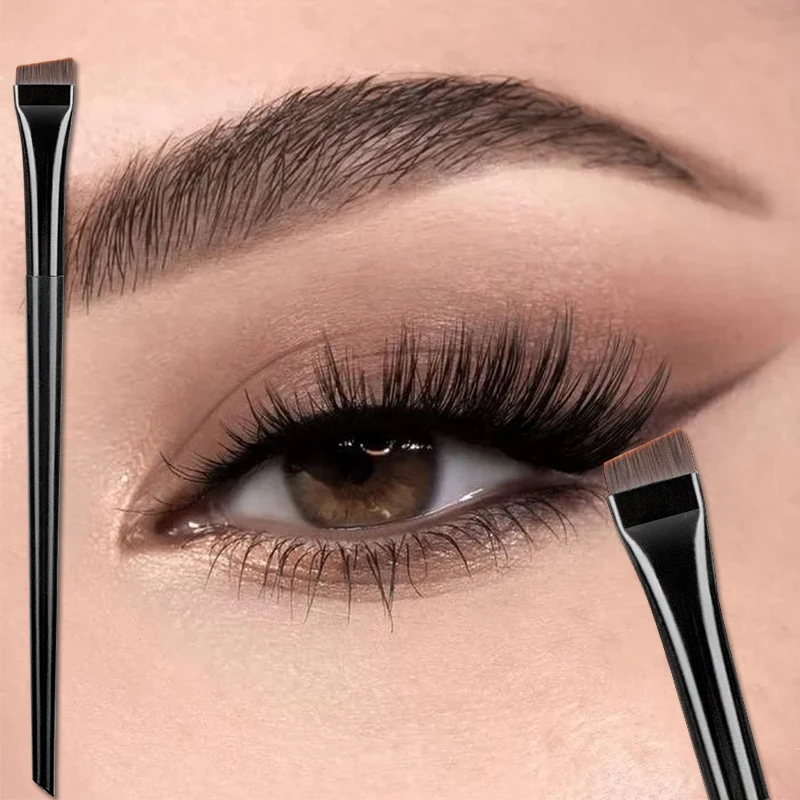 

3PCS/Set Portable Angled Flat Head Eyeliner Eyebrow Fine Brush Soft Fiber Hair Brow Contour Eyeshadow Professional Makeup Brush