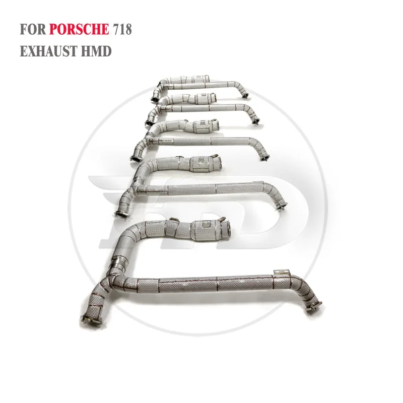 

Head Section High flow Pipes Exhaust Pipes branch downpipe Exhaust Pipe with catalyst for Porsche 718 Cayman Boxster 982