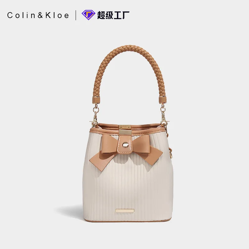 

Niche Braided Rope Handbag Women 2021 New Trend Bow Bucket Bag Fashion Shoulder Messenger Bag Designer Bag Handbags