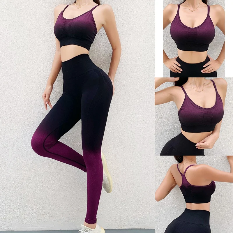 

Women's Tight-Fitting Hip-Lifting High-Waist Seamless Yoga Pants Suit