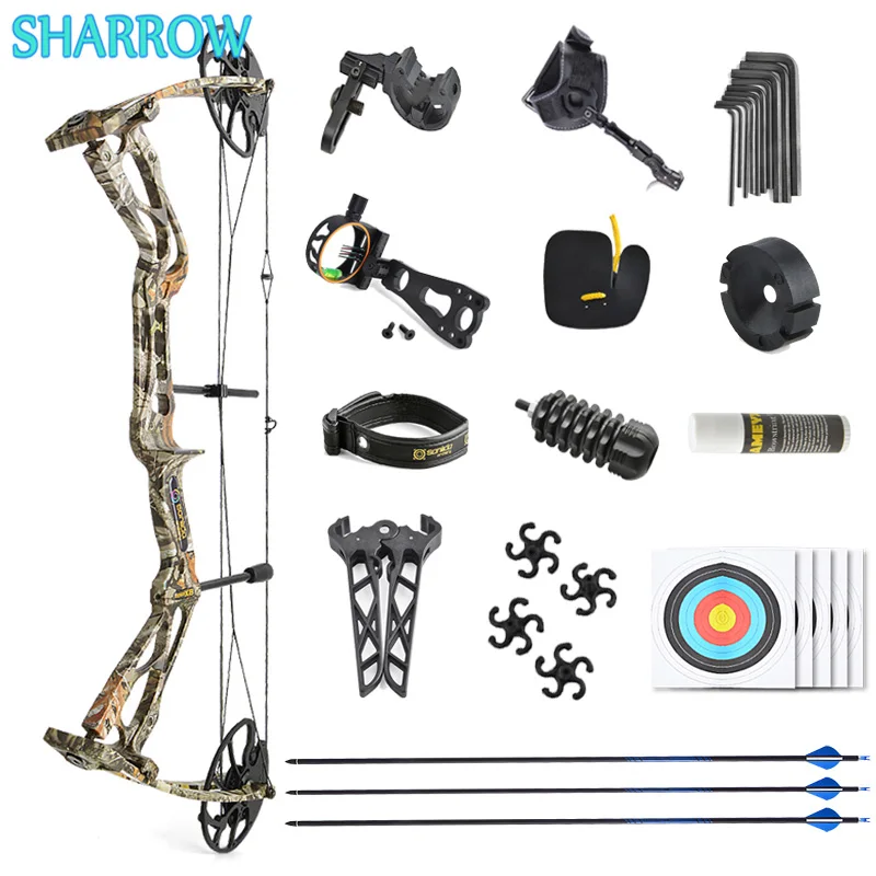 

Compound Bow Set 0-60lbs Bow with Bow Sight for Outdoor Archery Bow and Arrow Hunting Practice Shooting Exercise Accessories