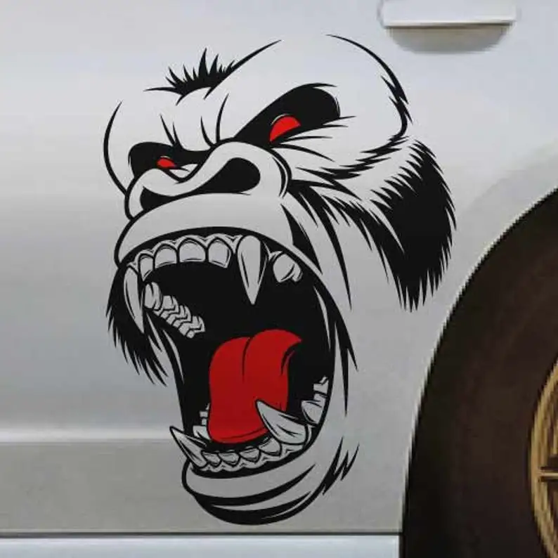 

Gorilla King Kong SUV большой боковой винтажный гранж капот дверь кровать автомобиль пикап грузовик виниловая графическая наклейка задняя дверь