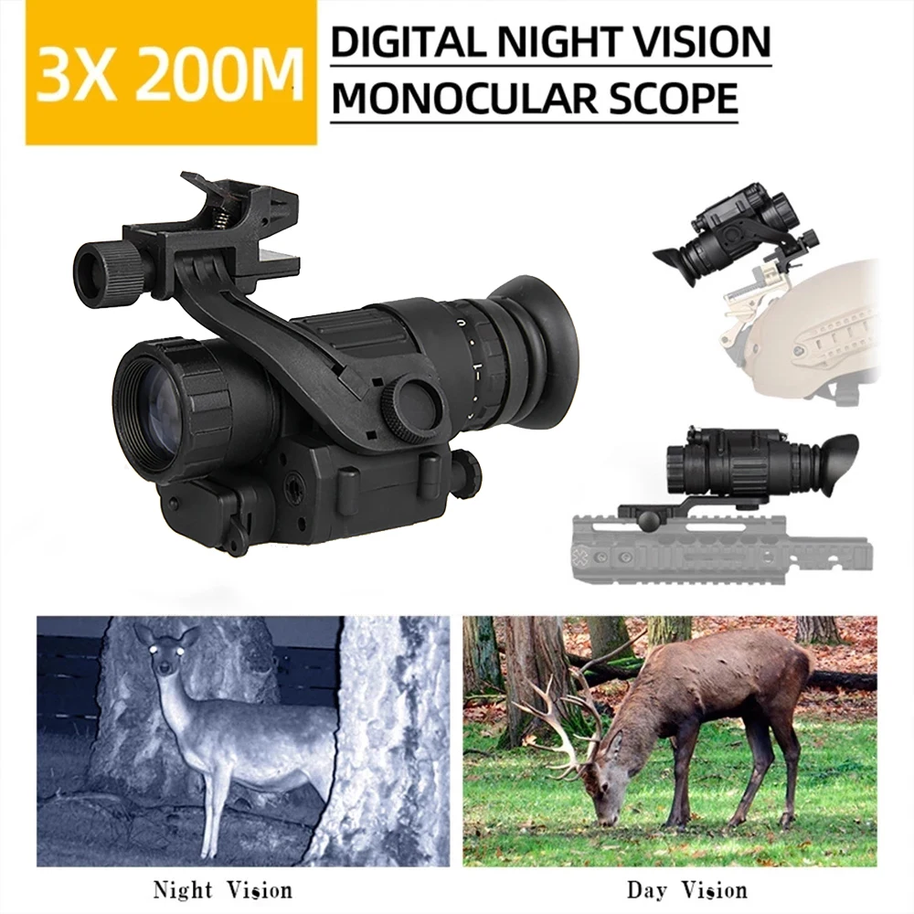 

Monocular Digital Night Vision Scope 2X28 Tactical PVS-14 Mount On Rifle Helmet Trail Camera Goggles Pacatinny Rail For Hunting