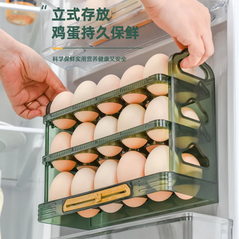 

Egg Storage Box Refrigerator Side Door Egg Box Multi-layer Egg Rack Anti-drop Egg Holder Kitchen Egg Rack
