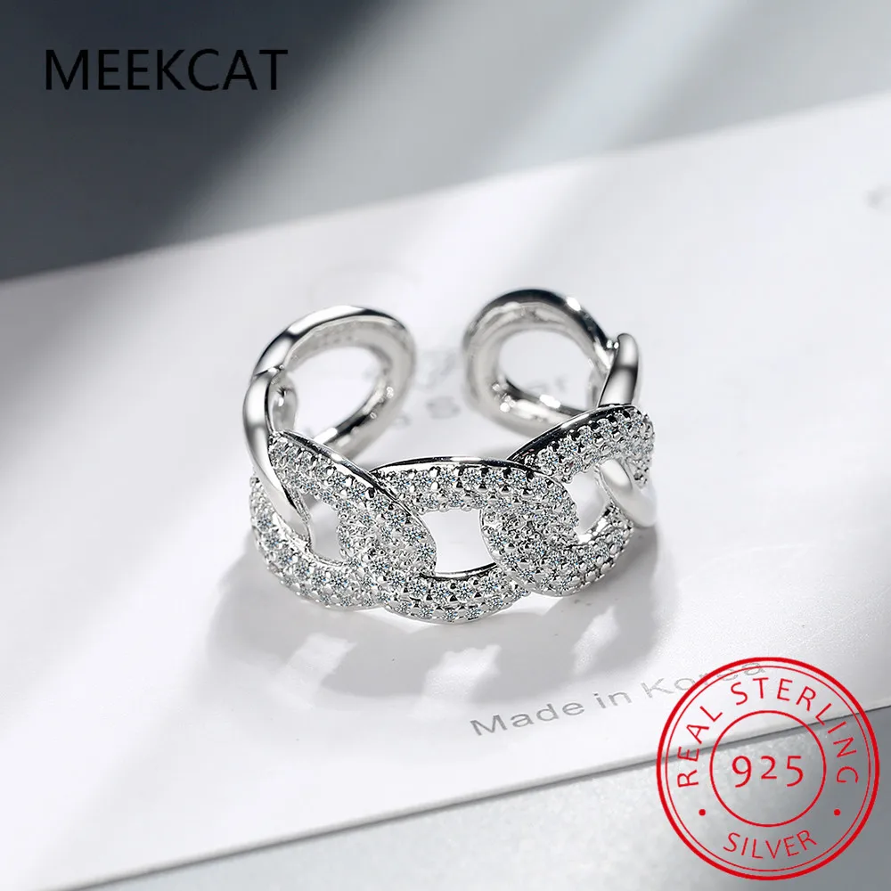 Роскошные кольца с муассанитом для мужчин и женщин двухрядная кубинская цепочка