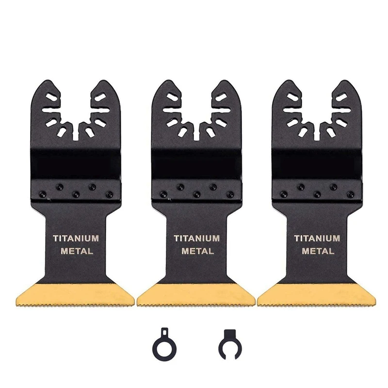 

3Pcs Oscillating Multitool Blade Metal Set Titanium Multi-Tool Accessories For Wood Furniture Components