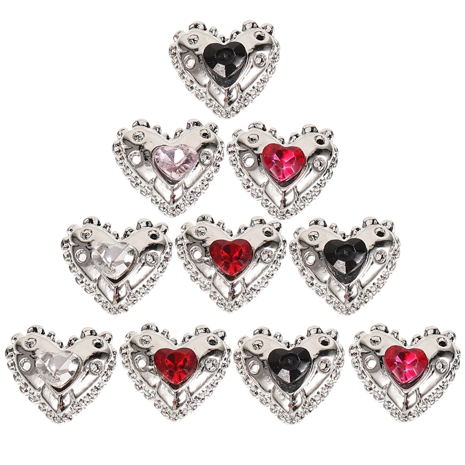 

25 Pcs Nail Supplies DIY Charms Heart Alloy Manicure Decoration Christmas Miss
