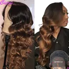 Парик из человеческих волос с эффектом омбре, парики из человеческих волос для женщин, бразильский парик из волнистых волос, блонд, Hd парик с эффектом омбре, парик из человеческих волос