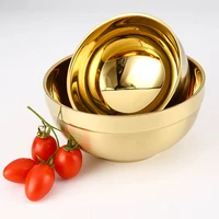 double layer heat insulation soup bowl 304 stainless steel gold bowl thickened sauce dishes spice plates home hotel restaurant