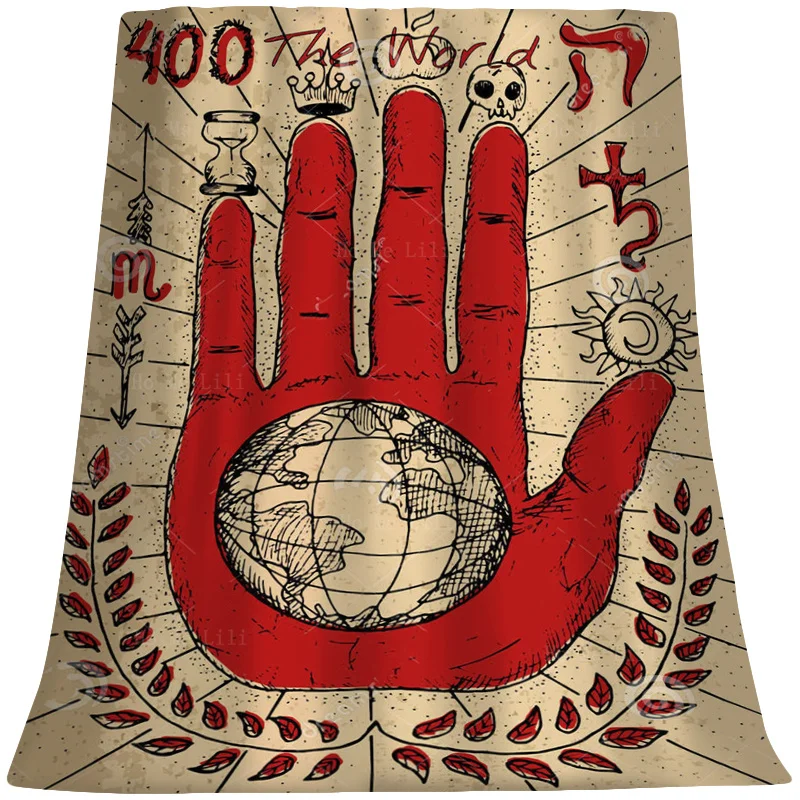 

Fortune Teller Hands Retro Hand Painted Carvings Flannel By Ho Me Lili Suitable For All Seasons