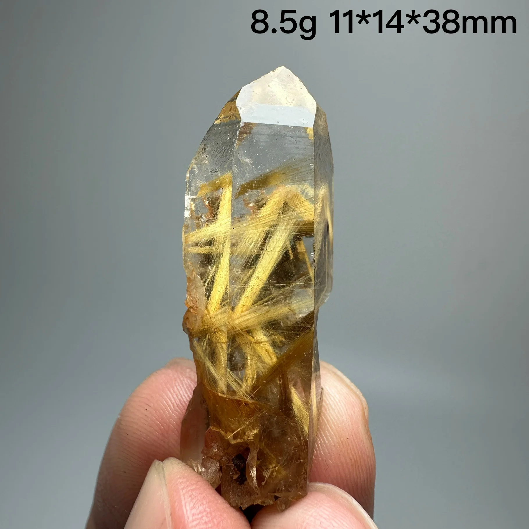 

Золотой рутилированный кварц с гематитом