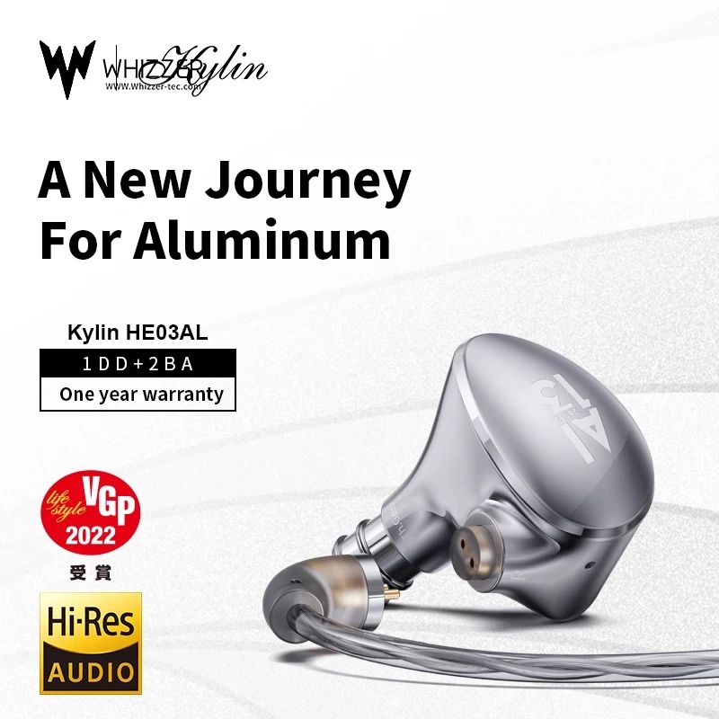 

Whizzer Kylin HE03AL In Ear Earphone Knowles BA+DD Three-Unit Hybrid Drive Tech iem 0.78 3.5mm 2PIN Detachable HIFI Earplug