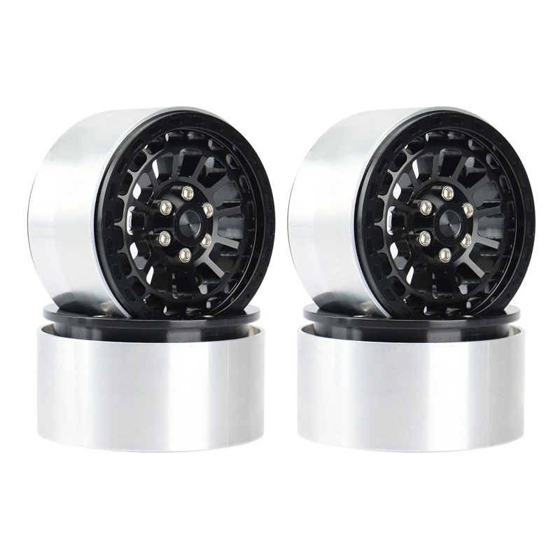

4PCS Metal 2.2 Beadlock Wheels Rim Wheel Hub For 1/10 RC Crawler Car Traxxas TRX4 Axial SCX10 RBX10 Wraith RR10 Capra