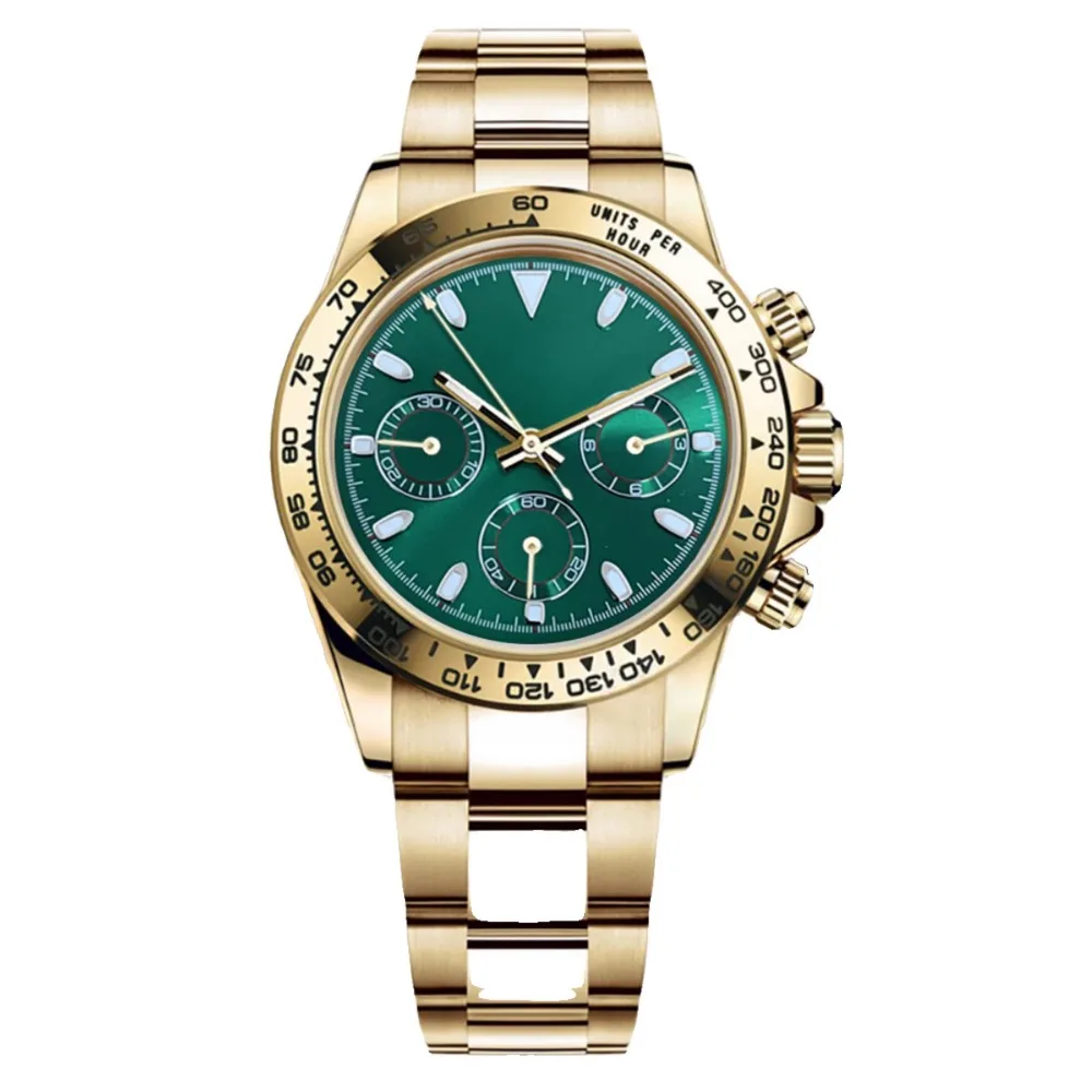 Мужские светящиеся водонепроницаемые кварцевые часы VK63 Daytonaa 39 мм из нержавеющей