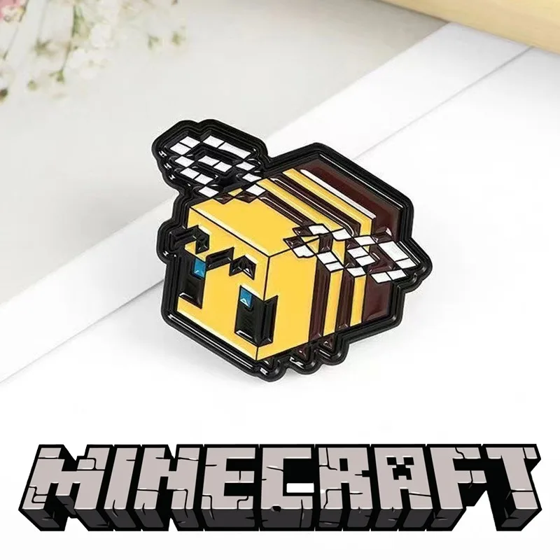 Брошь Minecraft игра в виде пчелы аниме украшение для сумки булавки креативный декор