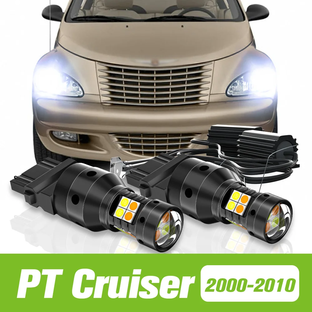 

2 шт. для Chrysler PT Cruiser 2000-2010, двухрежимный фонарь, сигнал поворота + дневные фонари DRL 2005 2006 2007 2008, аксессуары