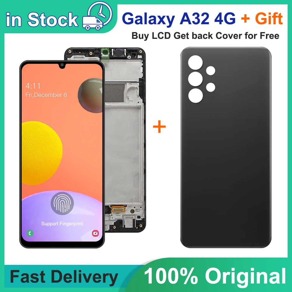 100% Оригинальный дисплей 6,4 'для Samsung Galaxy A32 4G A325 A325F SM-A325M/DS ЖК-дисплей с сенсорным экраном и дигитайзером в сборе