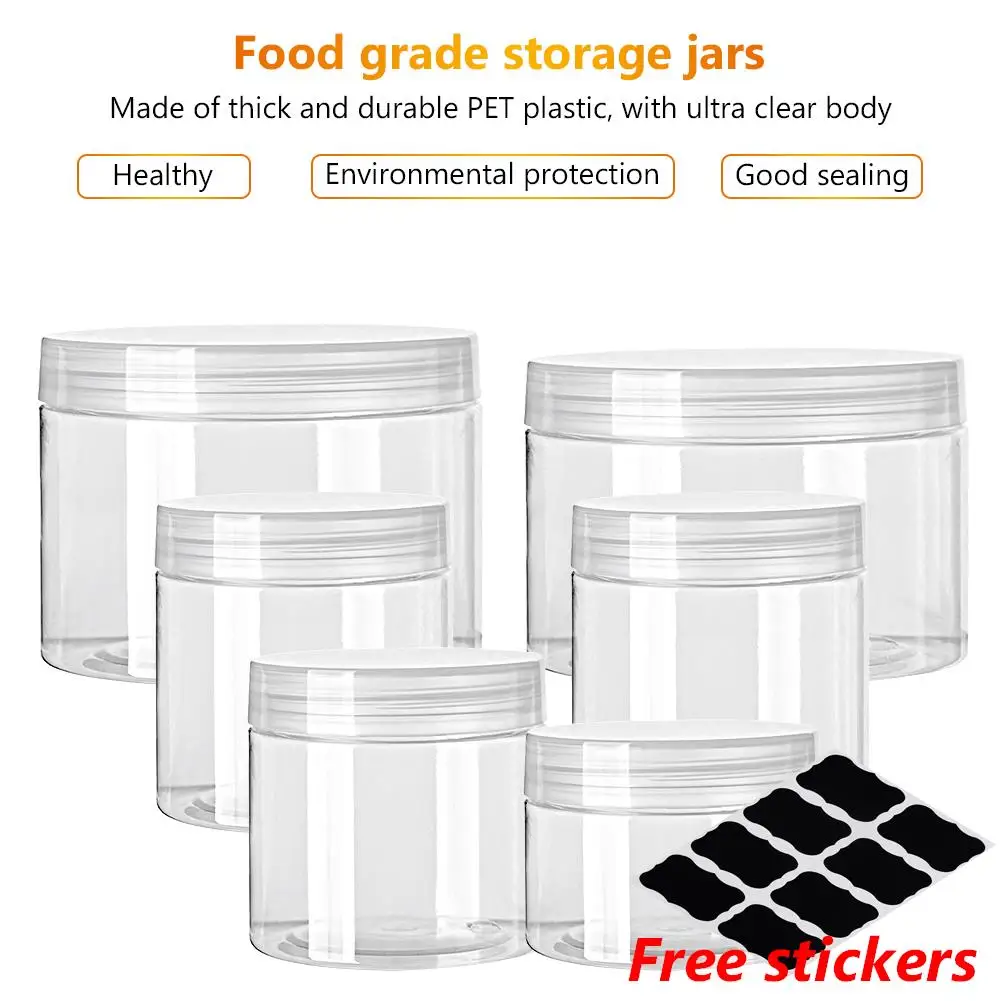 

Прозрачные косметические банки 30/50/60/80/100/120/150 мл, пустые пластиковые контейнеры для макияжа, прозрачная банка, контейнер для образцов пищево...