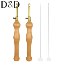 1pc adjustable wooden handle embroidery punch needle diy craft needlework embroidery pens for sewing stitching weaving tools
