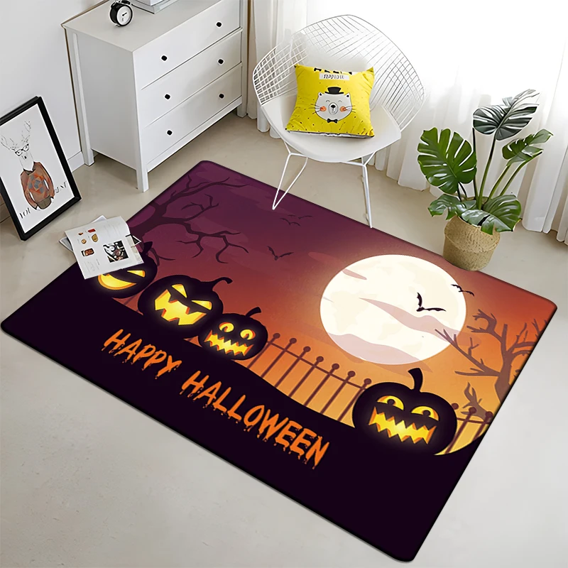 Halloween New Year Gift HD Printing Area Carpet, Living Room Sofa Decorative Carpet, Anti-skid Mat, Alfombras Direct Shipment