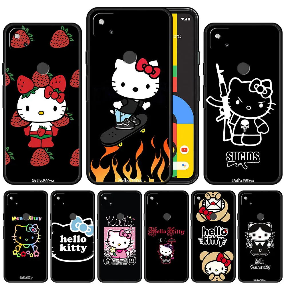 Чехол для Google Pixel 5a 4a 3 4 XL 5 6 Pro 4G матовый Оригинальный чехол с рисунком Hello Kitty
