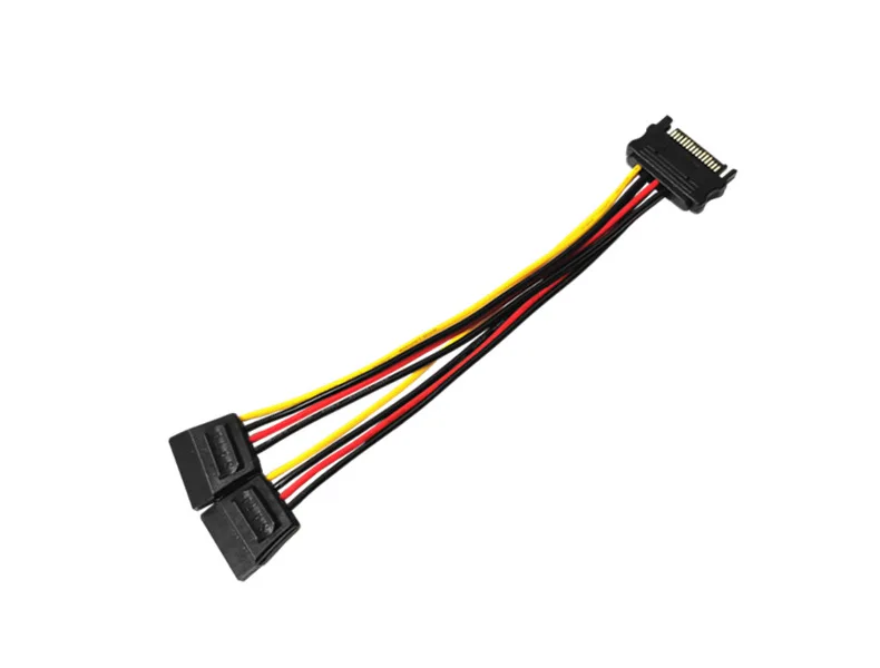 1 шт. 18 см 90 градусов прямой коленчатый SATA 15-контактный штекер на 2x15P Женский Y