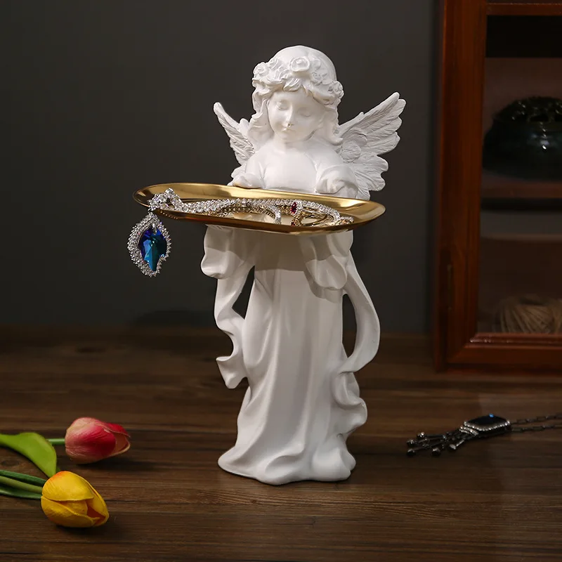 

Angel Tray Decoration, Porch Key Storage Rack, Desktop Jewelry Sorting, Photography Props, Resin Crafts Desk Decoration