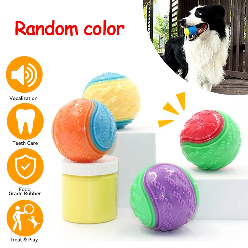 Bite-resistant Pet Dog Toy Rubber Ball Beef-flavored Elastic Ball To Prevent Dog From Destroying Things Dog Training Supply