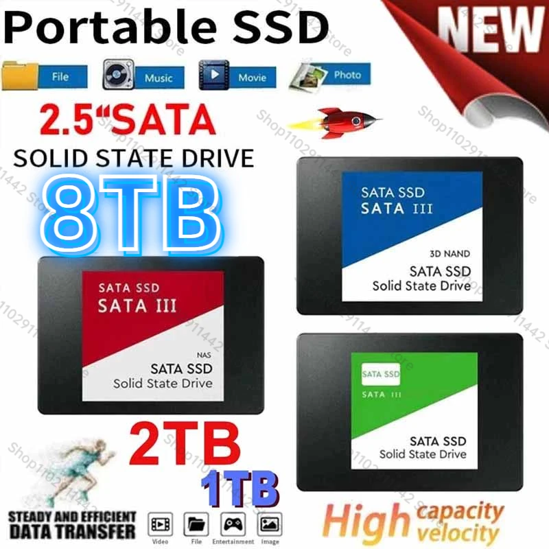 

Portable SSD 2.5Inch 512gb Sata III Hard Drive For Laptop Micco Computer Desktop ssd sata 1tb 2TB Internal Solid State Hard Disk