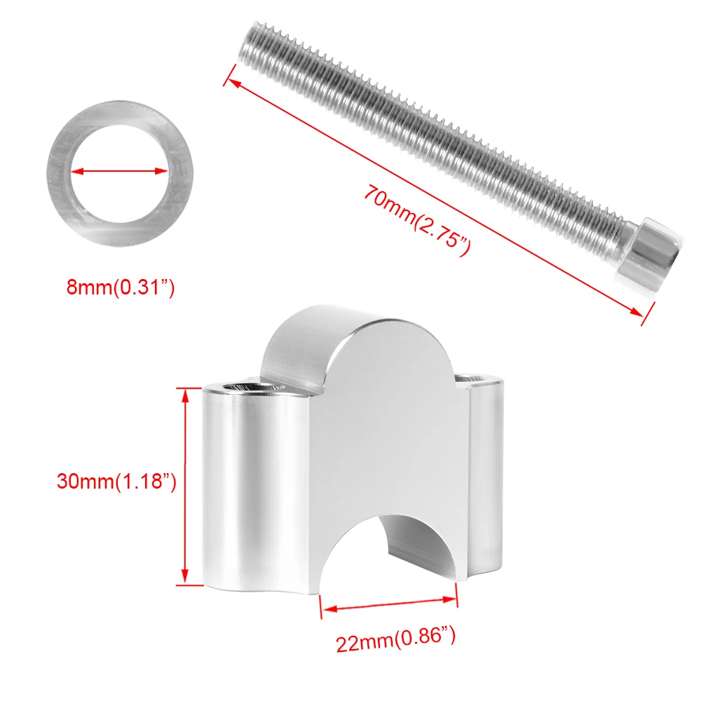 

Одна пара, универсальный зажим для Руля Мотоцикла, 28 мм, 1-1/8 дюйма, 22 мм, 7/8 дюйма, для Honda, Suzuki, YAMAHA MT07, MT09