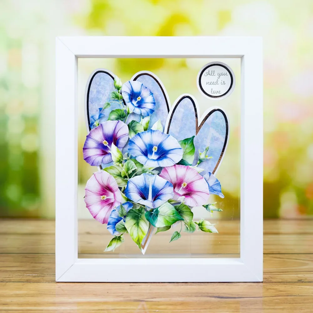 Построить букет Утренняя слава над краем цветы металлические трафареты штамп