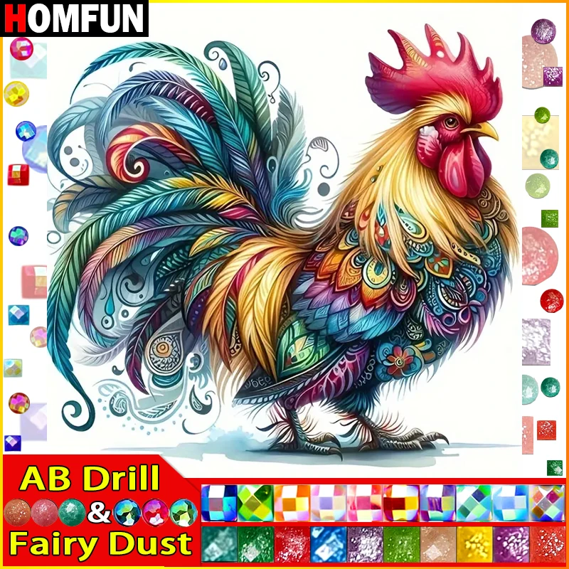 HOMFUN сказочная пыль AB полная алмазная живопись &quotПетух&quot картина из